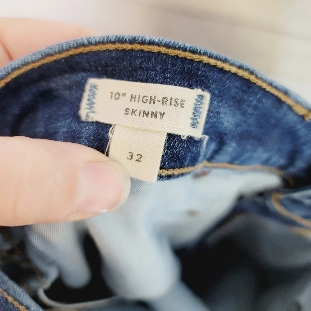 MADEWELL 10Inch HIGH RISE SKINNY JEANS, SZ 32